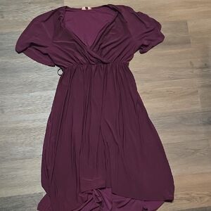 Chic Mauve High-Low Wrap Dress
